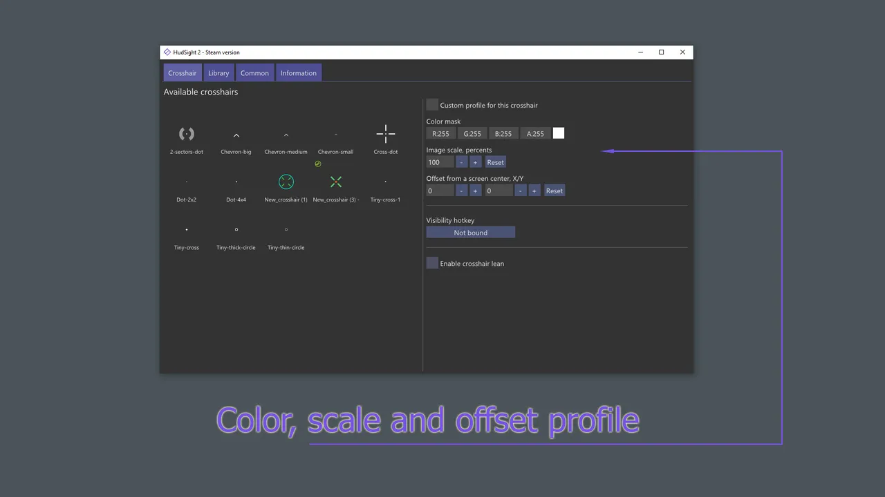 HudSight - crosshair overlay screenshot