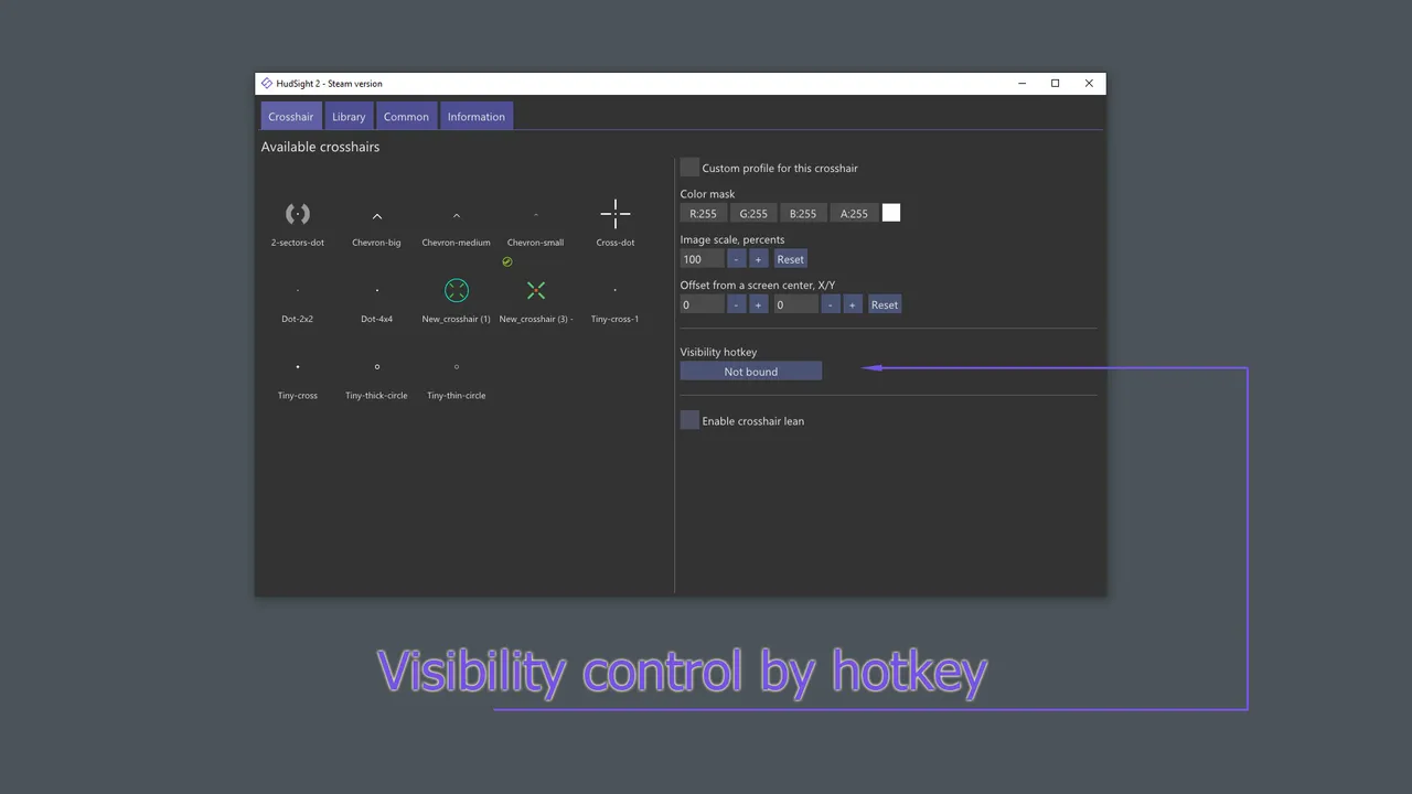 HudSight - crosshair overlay screenshot